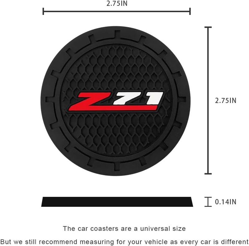 BFIVEANTE Car Cup Holder Coaster for Chevrolet Z71,Silicone Cupholder Coaster,Car Interior Accessories,2.76 Inch 2 Pieces - Image 2